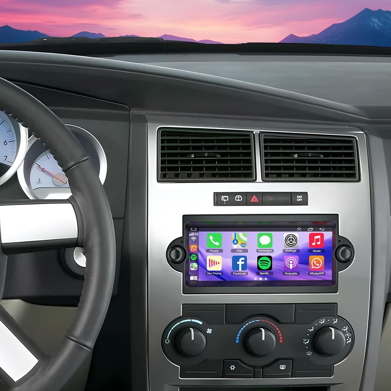 6.8″ 8Core 4+128G Android Auto Carplay for Dodge RAM Jeep Chrysler 300 2005-2009