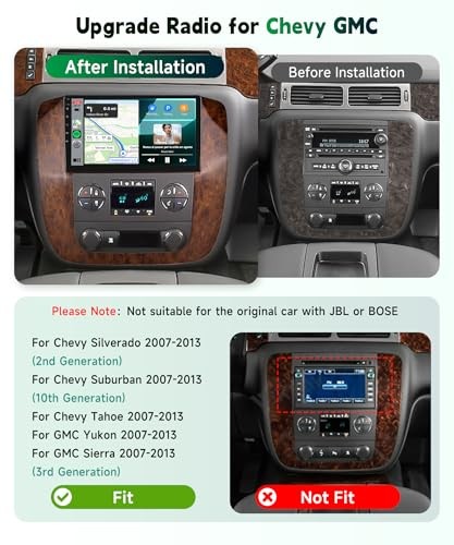 2G+64G Car Radio for GMC Yukon Tahoe Suburban Chevy Silverado 2007-2013