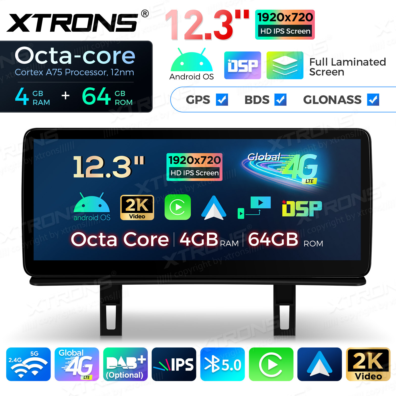 12.3″ 4G LTE Android 14 8Core Car Stereo GPS DSP For BMW 1er E81 E82 E87 E88 CIC