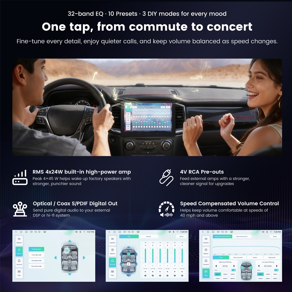 ATOTO S8 10.1″ 2 Din Android Car Stereo 4G+64G GPS Al assistant 4G LTE Geo Sense