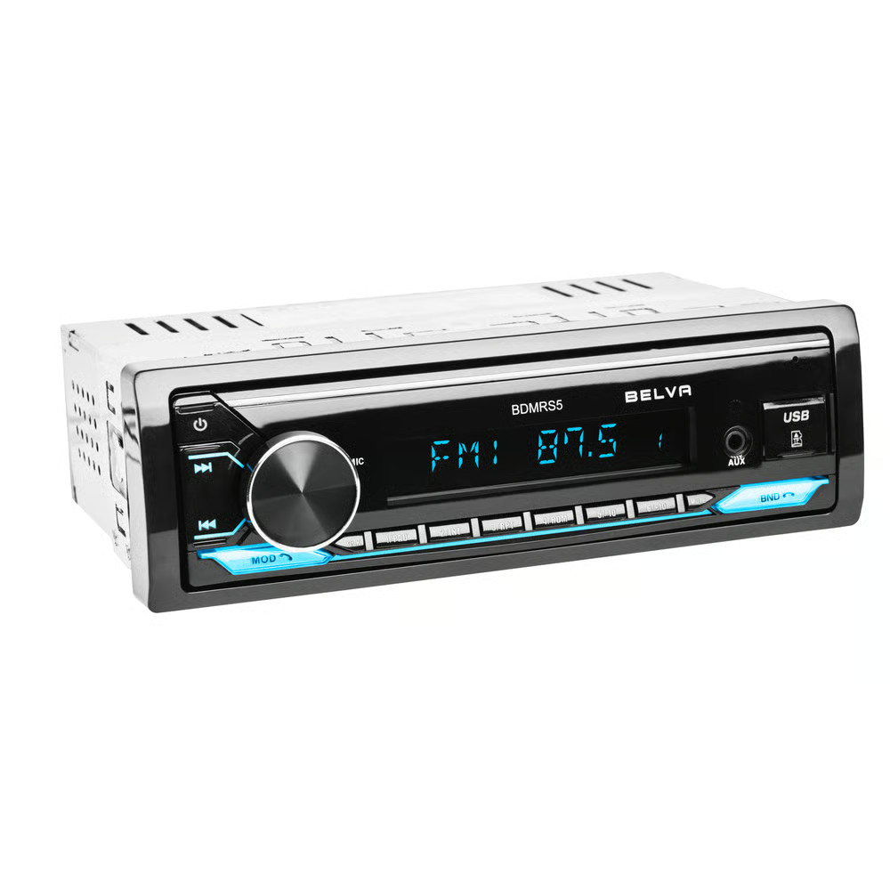 Belva BDMRS5 Single DIN Bluetooth Car Stereo Receiver USB SD AUX 5V Preamp O/P