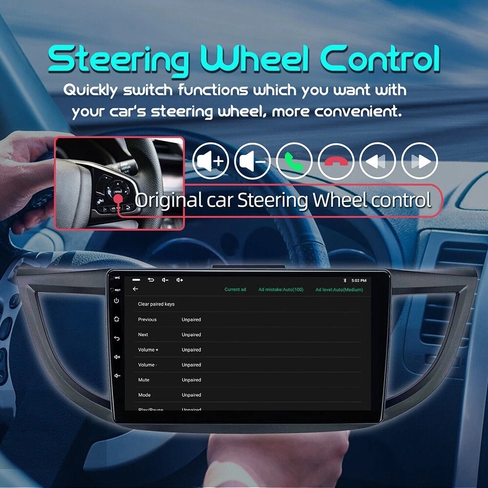 For Honda CRV 2013-2016 Car Screen Carplay Bluetooth Android Auto radio 1280*800