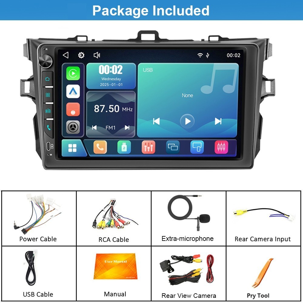 Car Stereo Radio Wireless Carplay For Toyota Corolla 2009 2010 2011 2012 2013