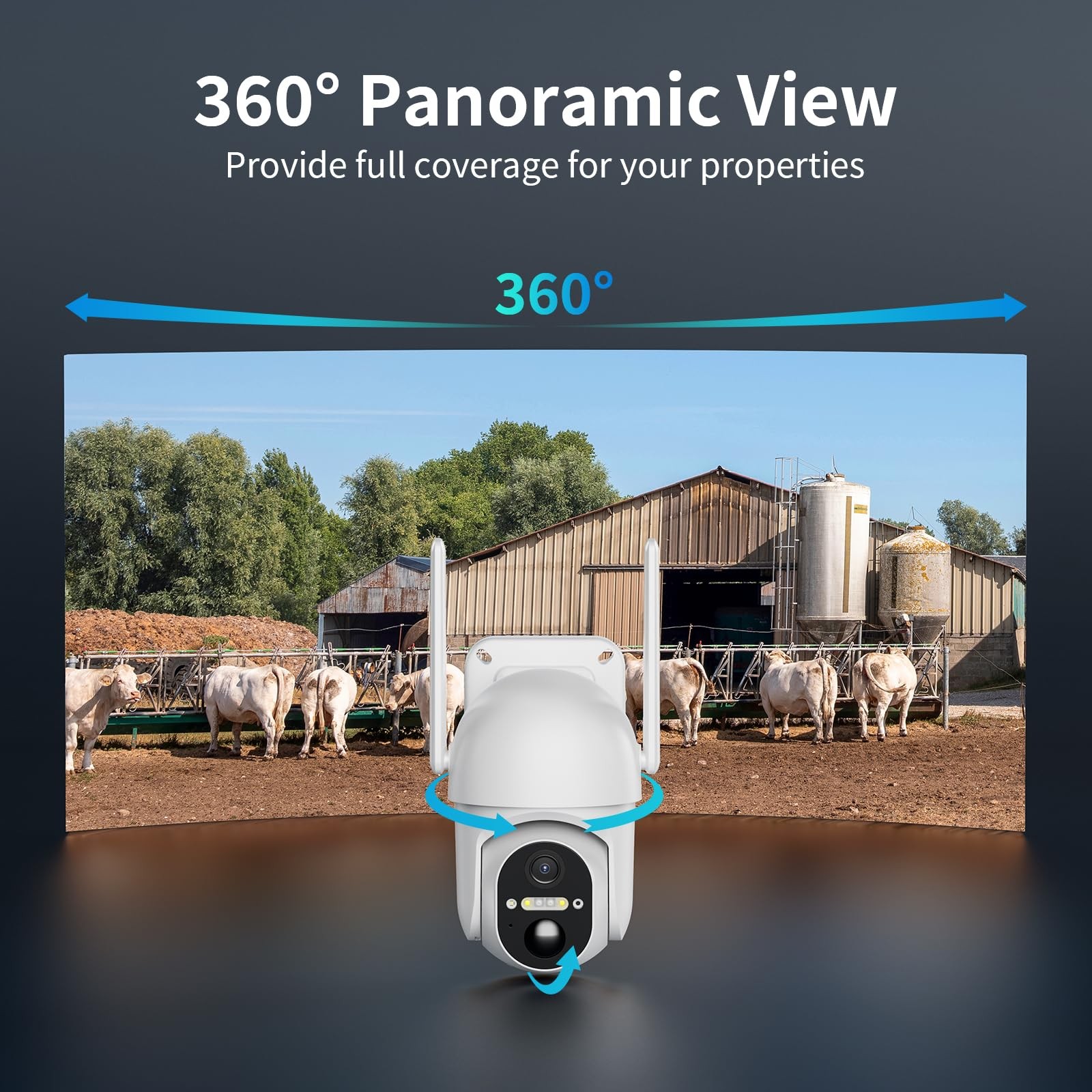 4G LTE Cellular Security Camera, 2 Pack Solar Powered 2Pack, White