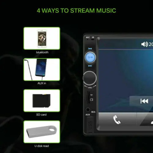 7inch HD 2Din Touch Screen Car Stereo MP5 Player Radio Android IOS USB/TF+Camera