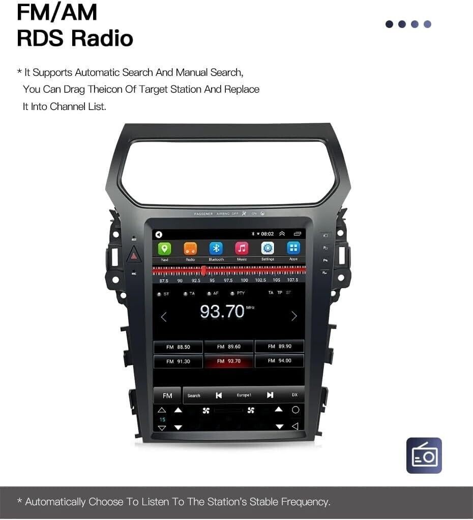 NEW 12.1″ HD Android Car Radio GPS Navigation 2+32GB For Ford Explorer 2011-2019