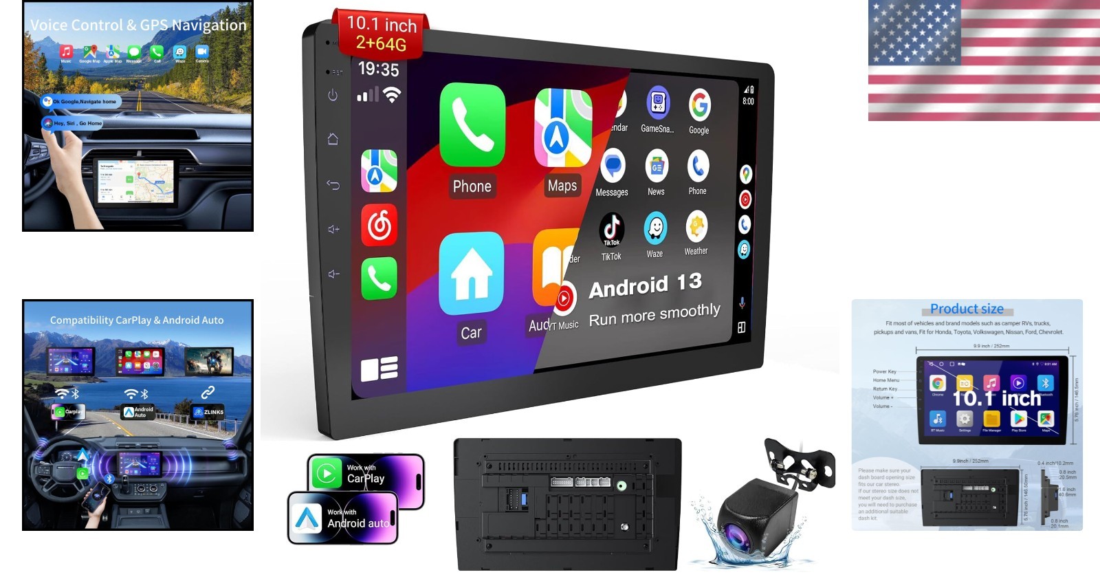 Double Din Android 13 Car Stereo Receiver
