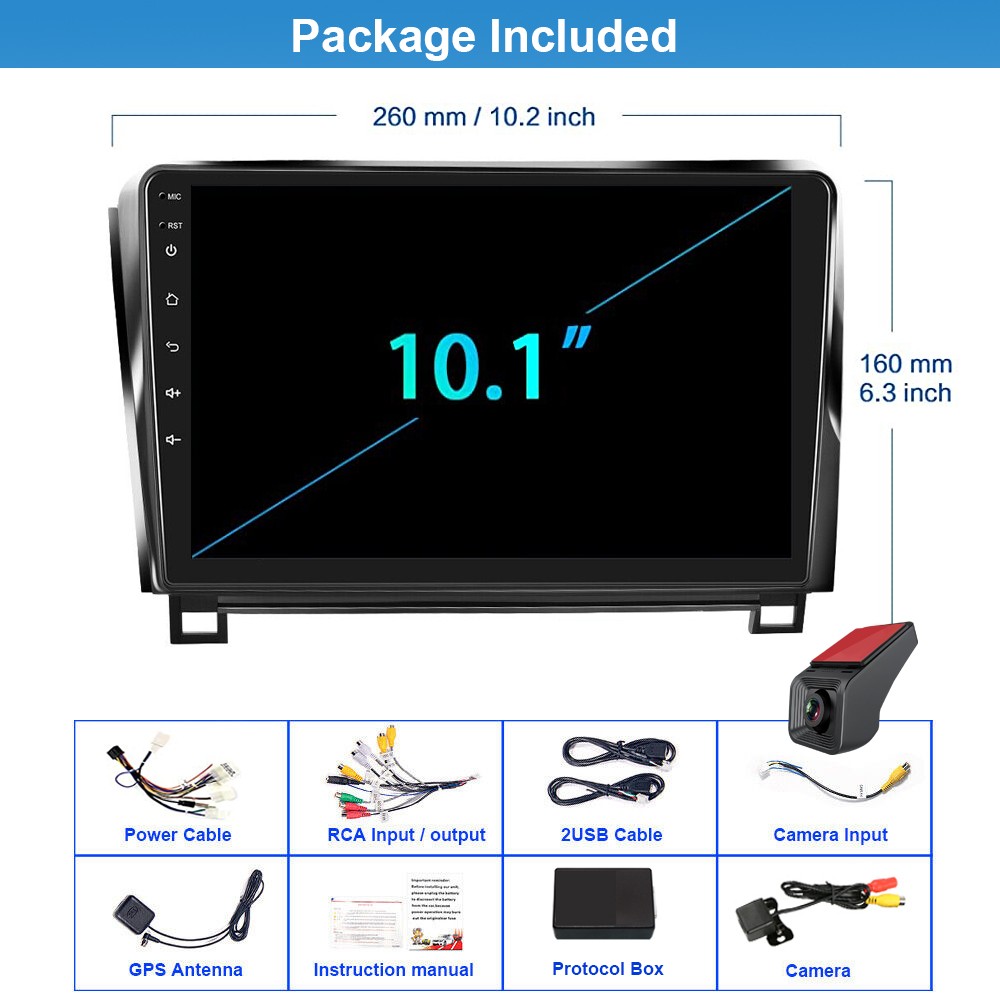 4GB Carplay Car Stereo Radio Unit For Toyota Tundra 2007-13 Sequoia 2008-19 DVR