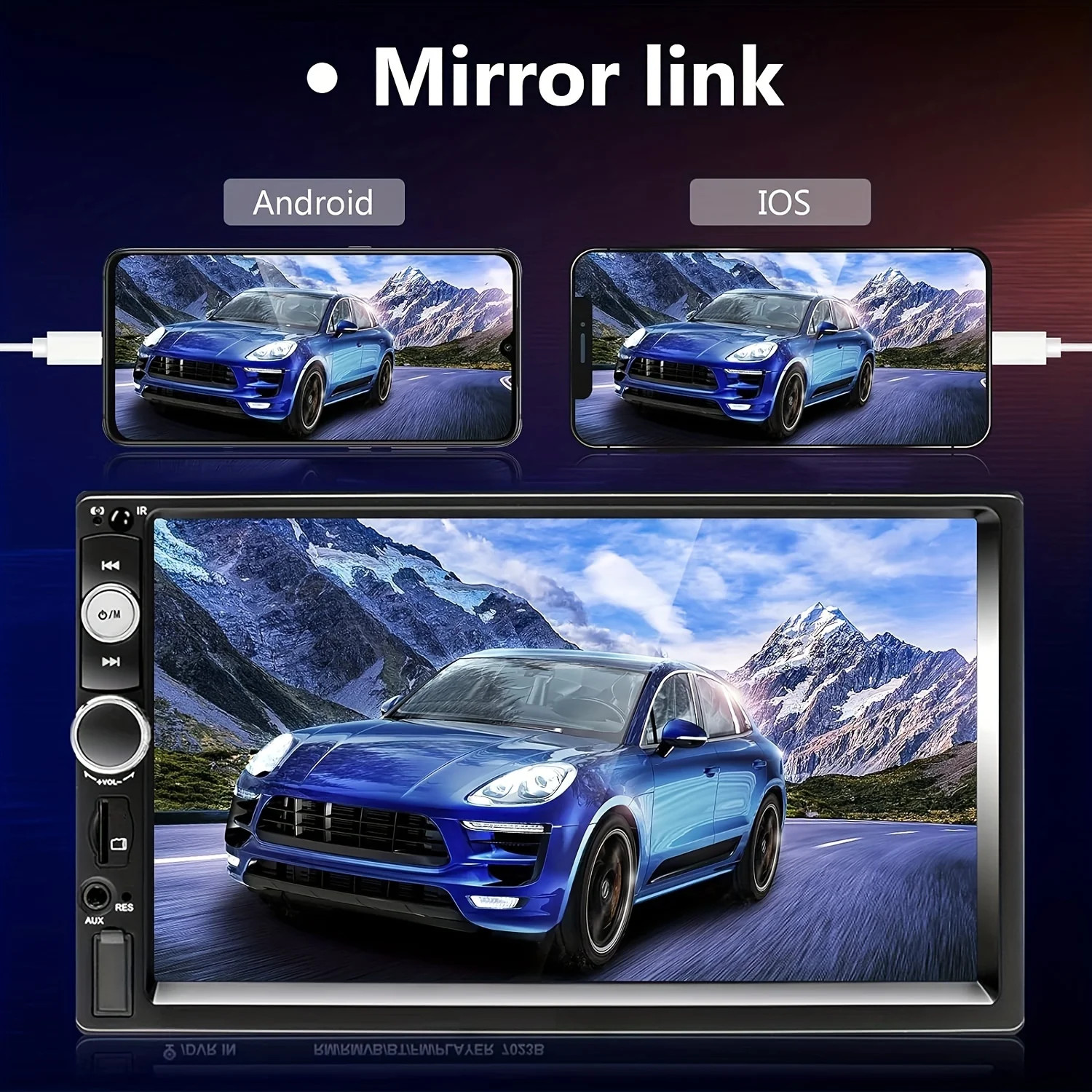 7” Car Stereo Radio B-T Hands Free Calling 2DIN MP5 Player Screen mirror link.’