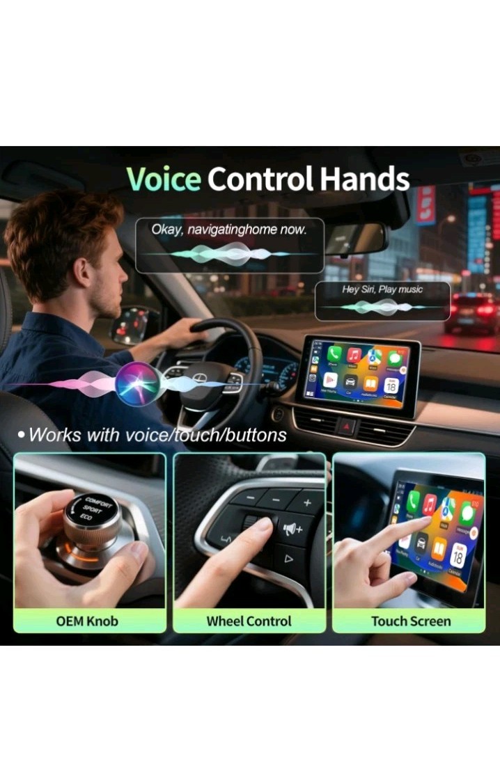 Wireless CarPlay Adapter 2-in-1 Wired to Wireless CarPlay & Android Auto Adapter
