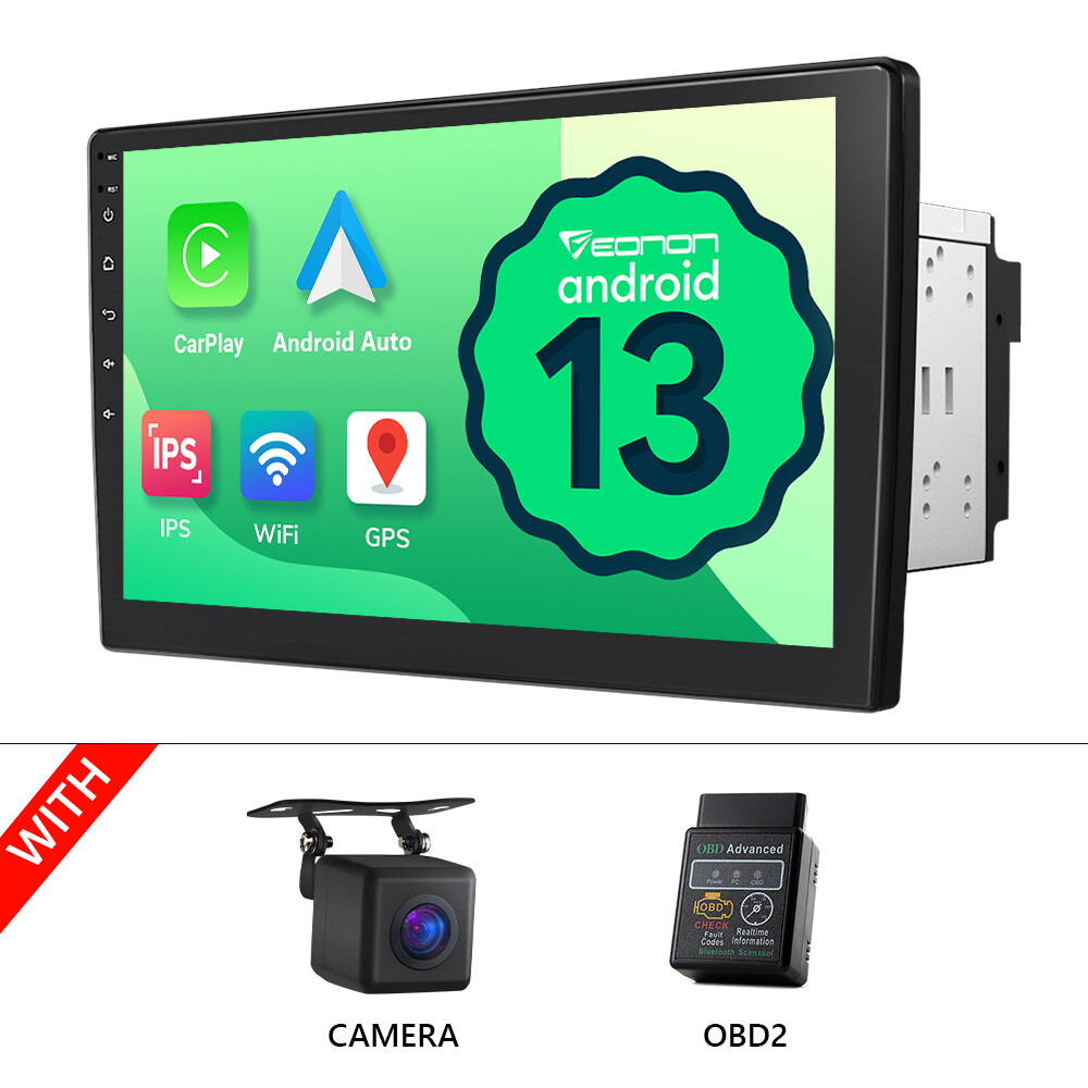 CAM+OBDII+UA13 Plus Double 2 Din 10.1″ Android 13 Car Stereo Radio GPS Navi WiFi