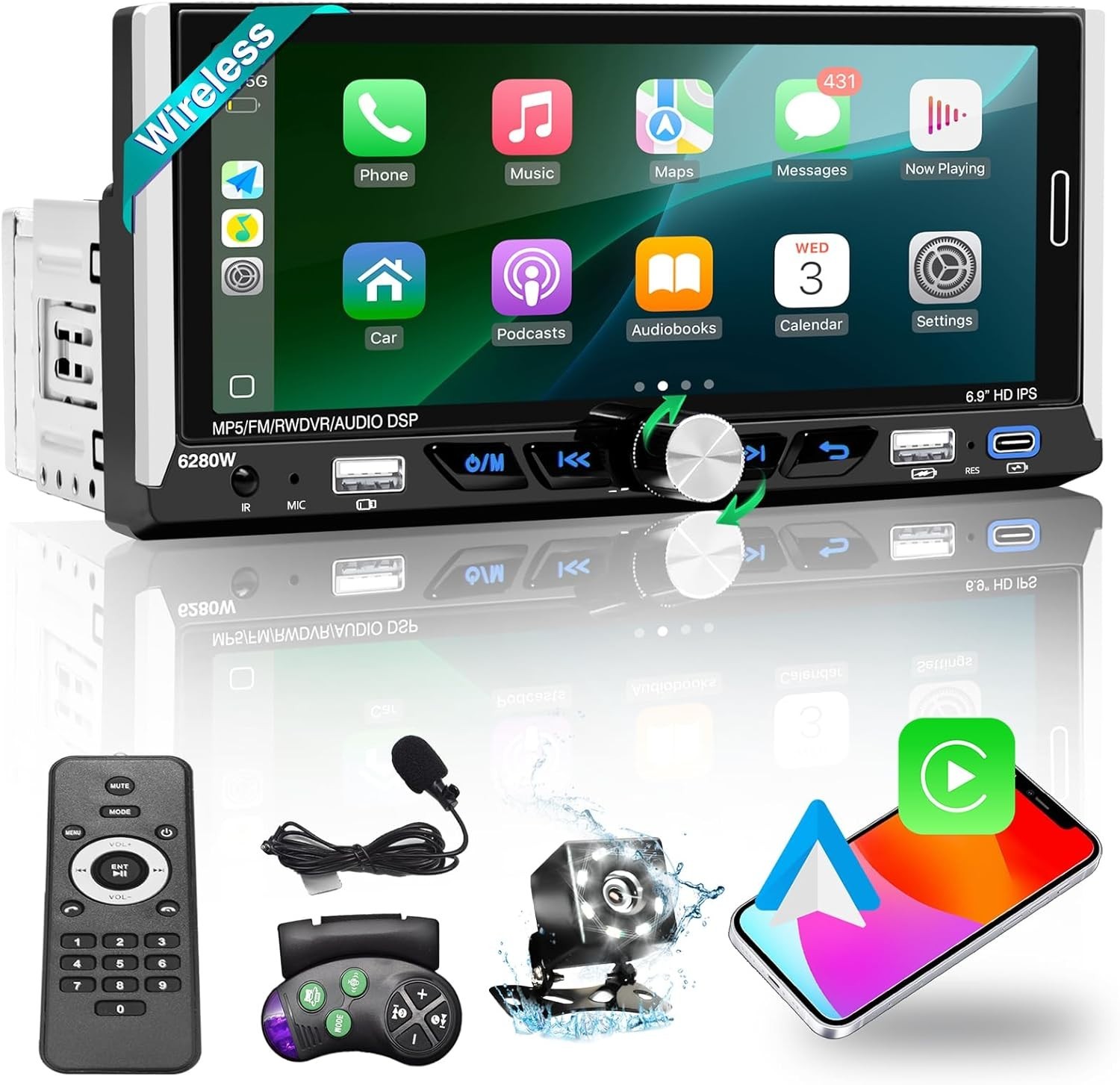 Easy Install Single Din Radio with Steering Control