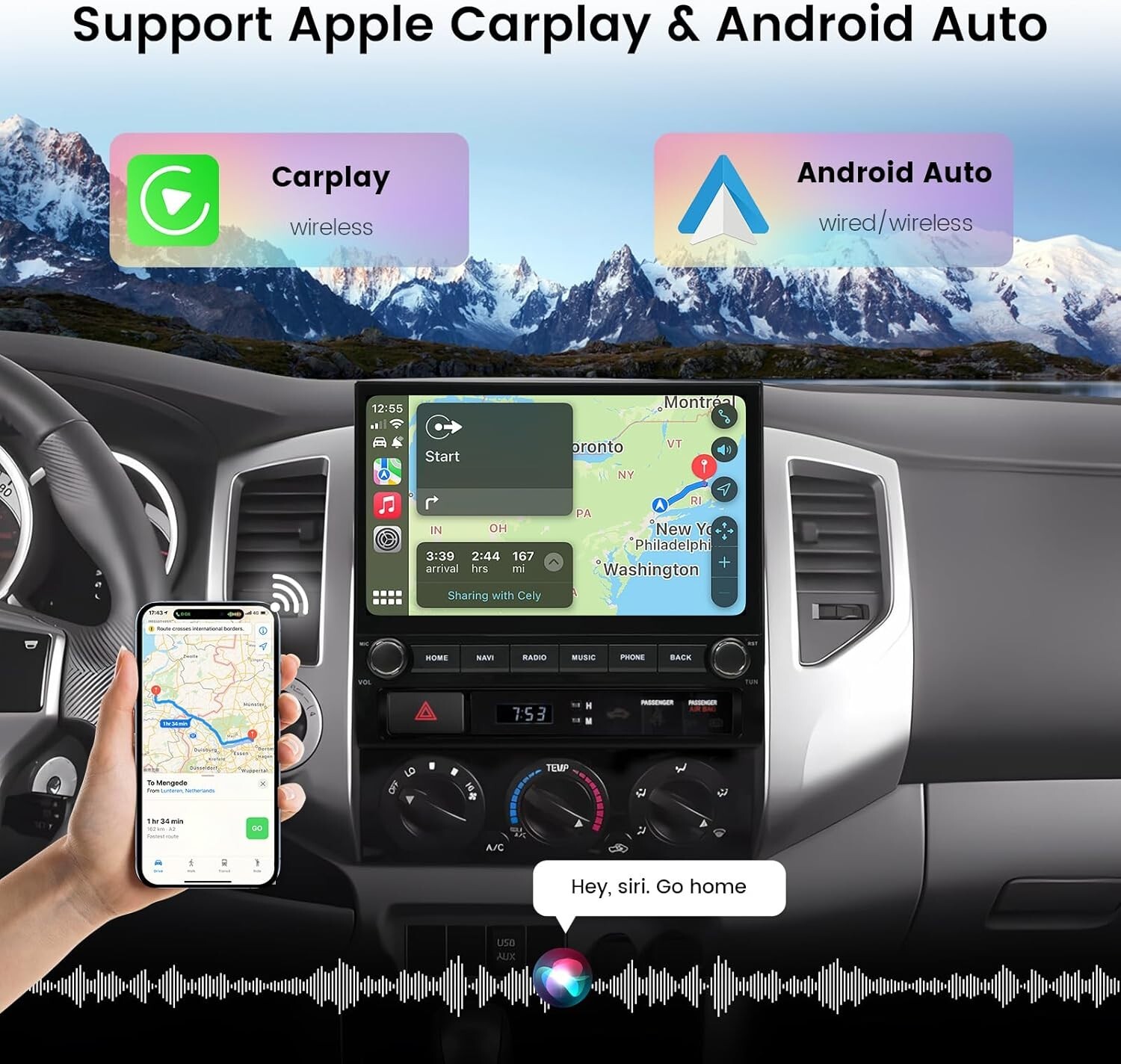 Dasaita 10.2″ Vivid Android 13 Car Radio for Toyota Tacoma 2005-2015 Gyroscope