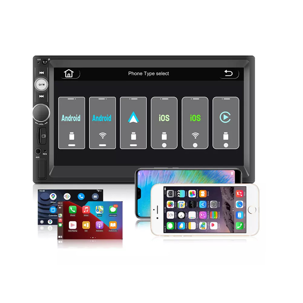 7″ Double 2 DIN Car MP5 Player Bluetooth Touch Screen Stereo Radio With Camera