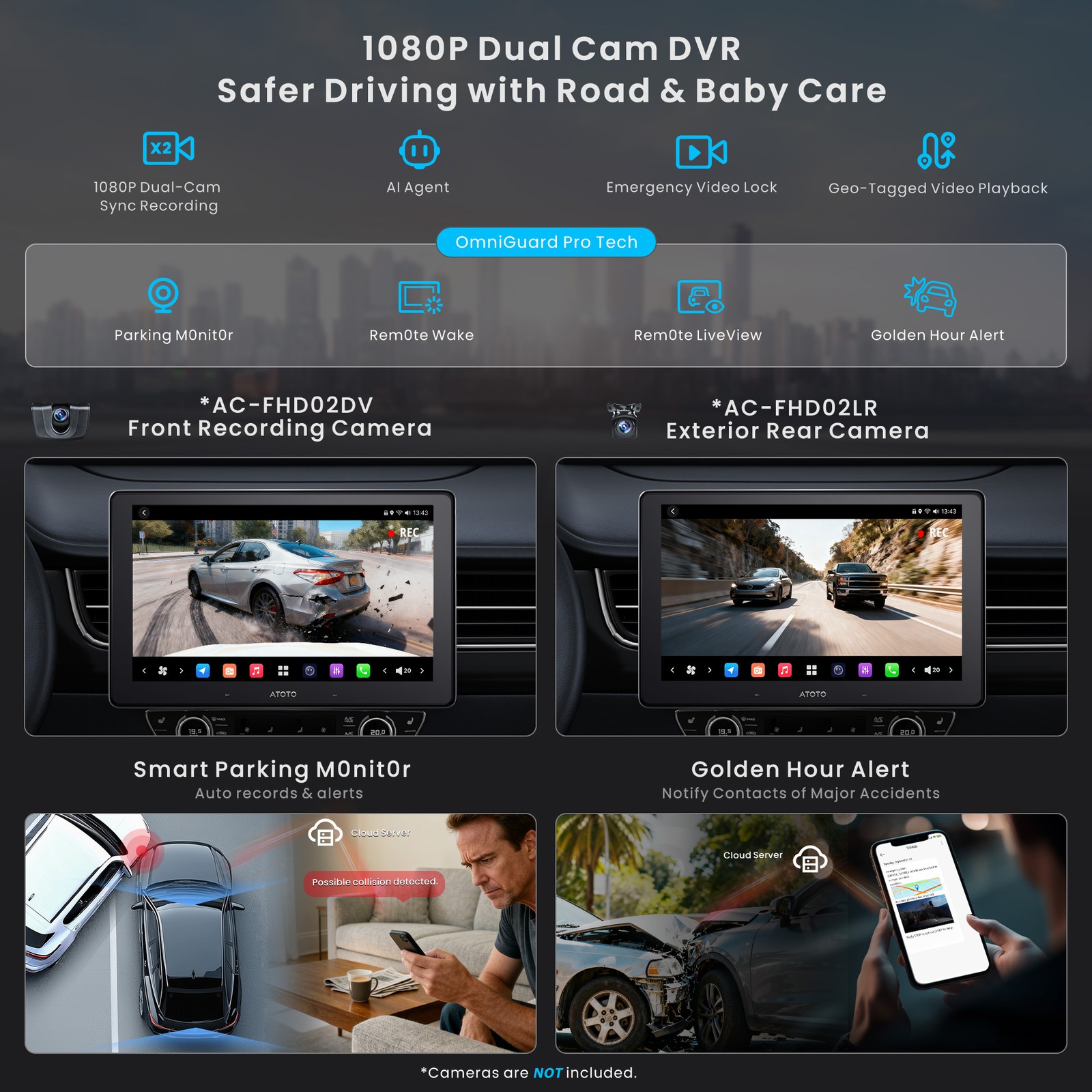 ATOTO X10 Android AI Vision 10″ 2 Din Car Stereo Head Unit GPS 128G Golden Alert