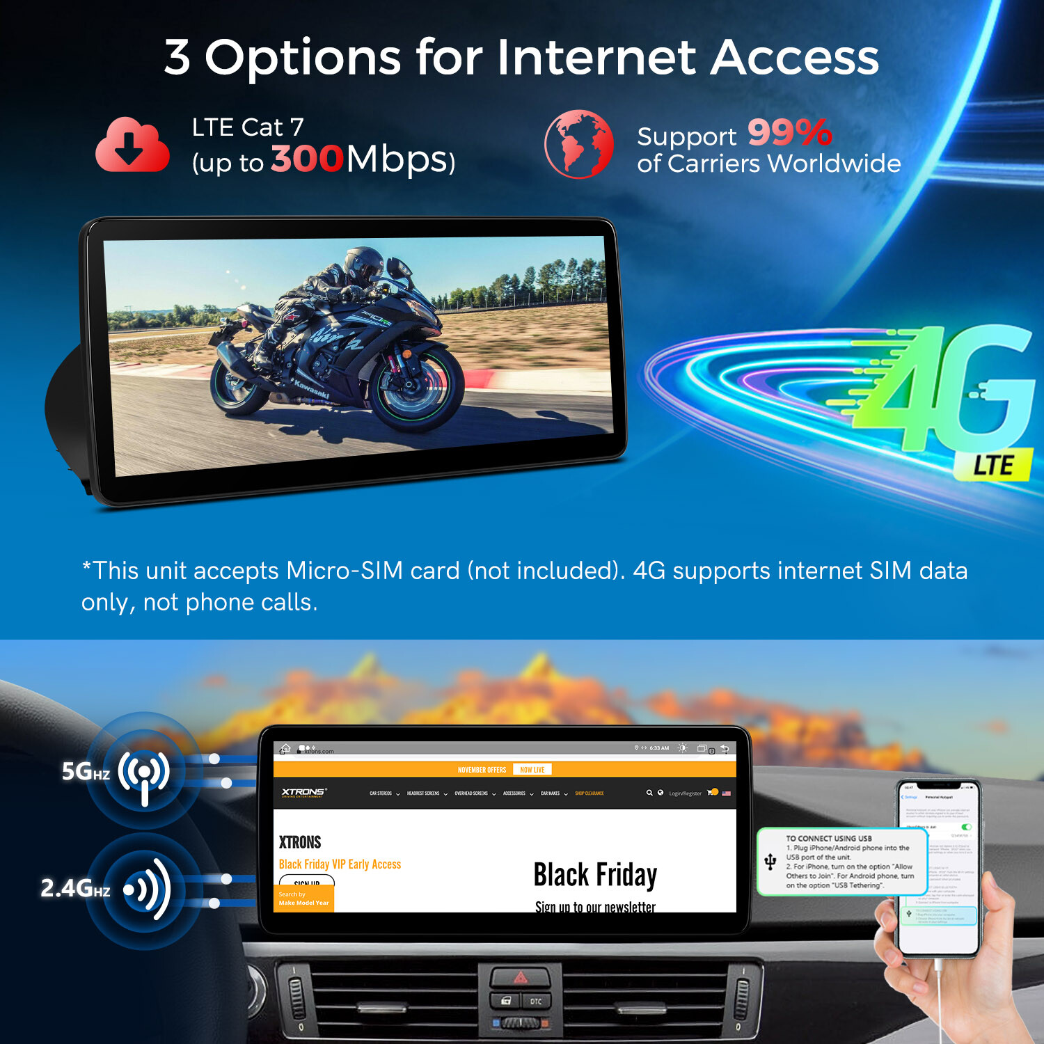 12.3″ Android 14 CarPlay 8-Core 64G Car GPS Stereo Radio For BMW E90 E91 E92 E93