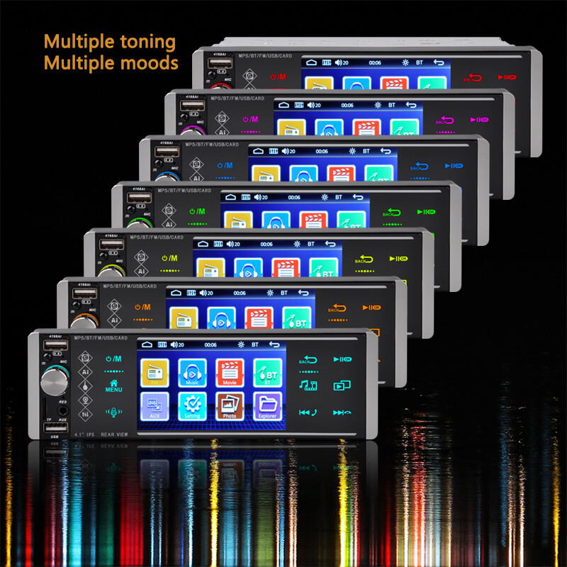 Single 1 Din Car Radio 4.1″ Multimedia MP5 Player Bluetooth Touch Screen Stereo