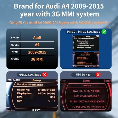 8.9 Inch Touchscreen for Audi A4 (2009-2015) with 3GMMI Wireless 3GMMI-8.9-A4