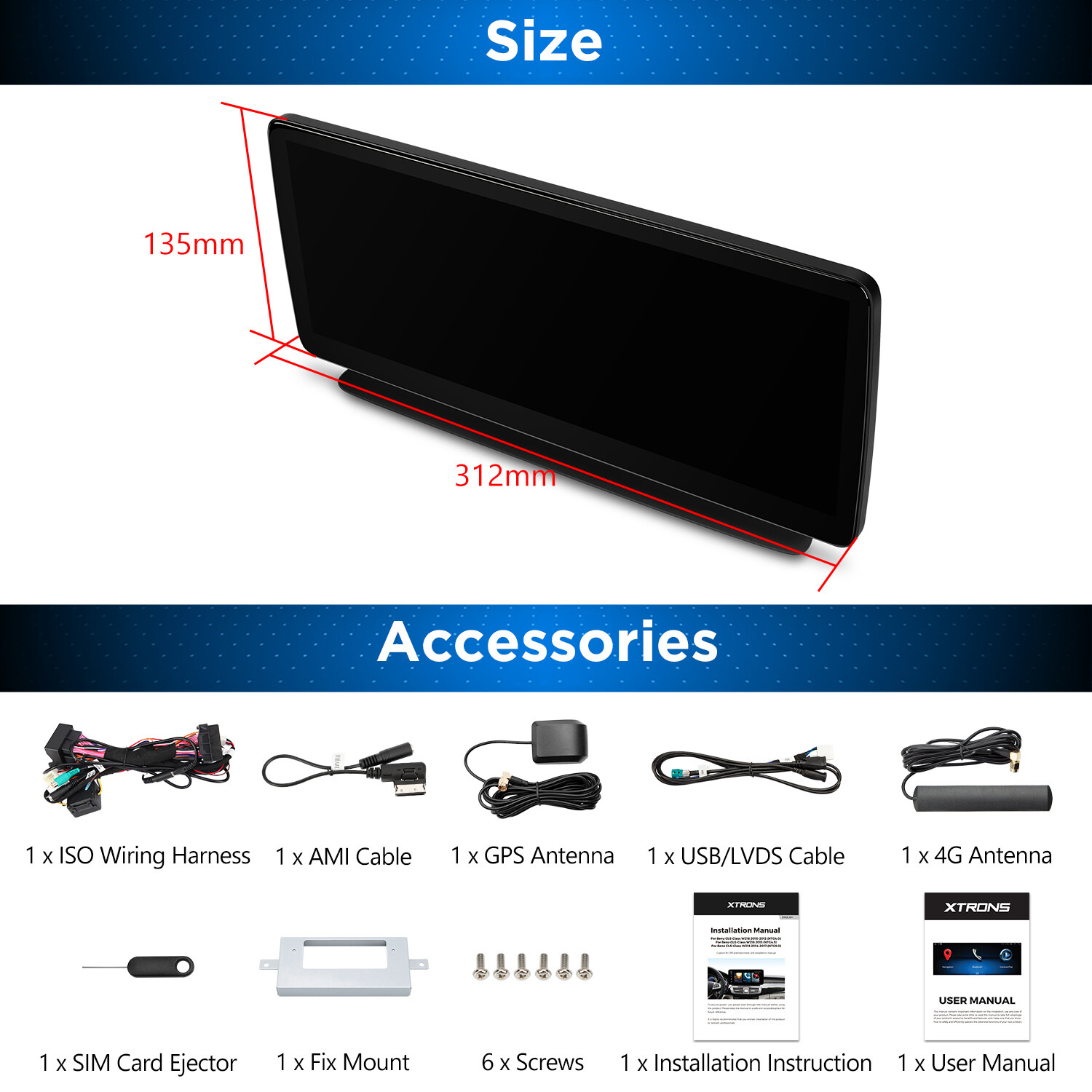 12.3″ Android 13 8Core Car Play Stereo GPS Head Unit 2 UI For Benz CLS C218 W218