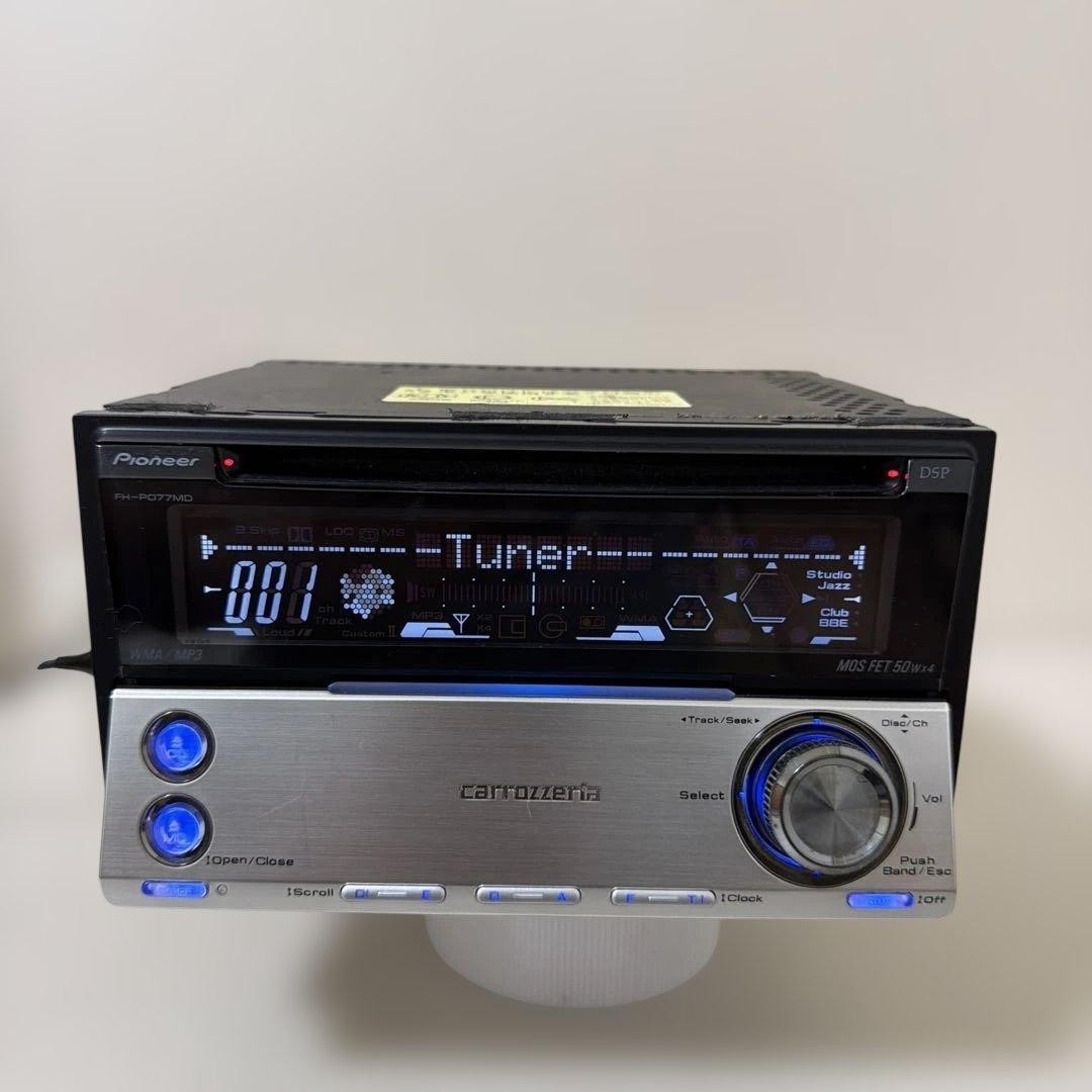 Pioneer Carrozzeria FH-P077MD 2DIN CD/MD Receiver w/Remote Harness Manual Tested