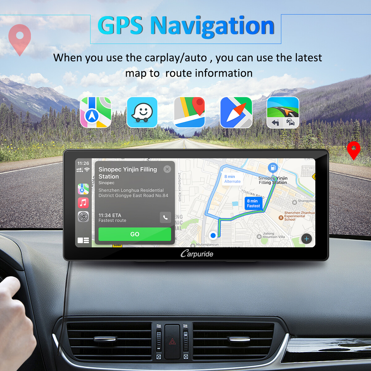 Carpuride 10.3 Inch Car Stereo Apple Carplay Android Auto Radio Receive Car Play