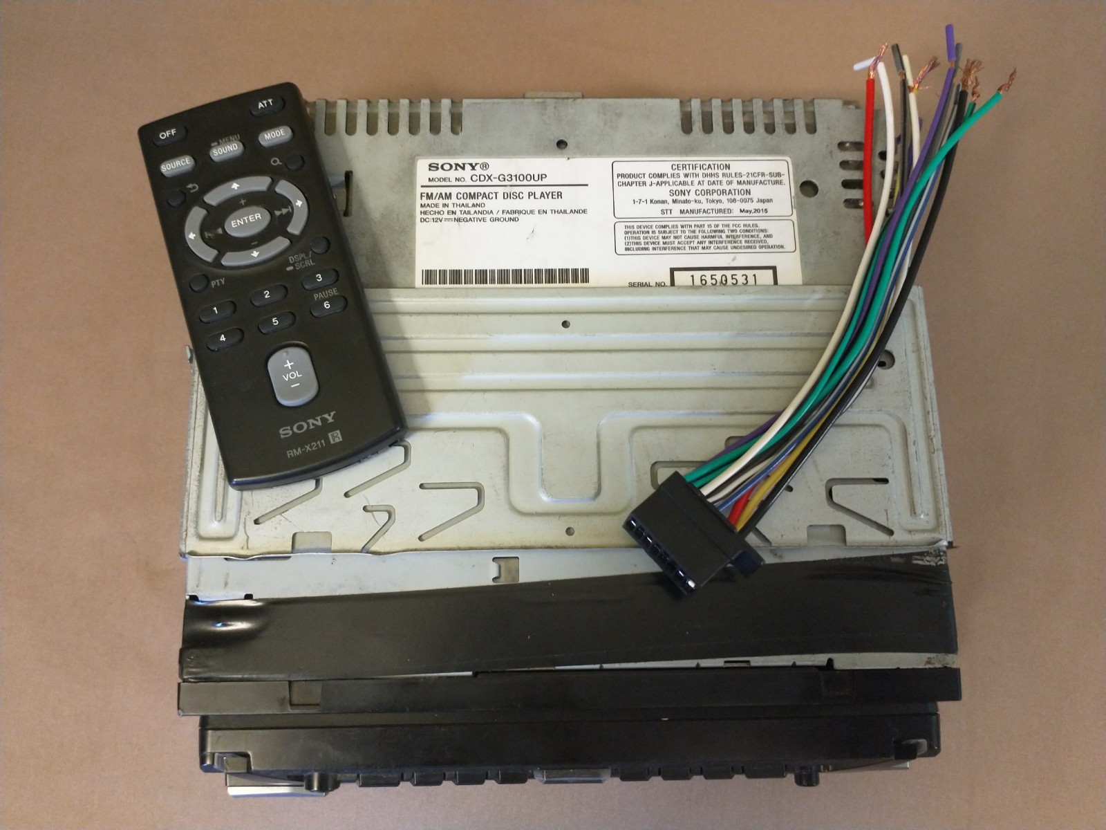 Sony CDX-G3100UP Single Din CD Car Radio Receiver USB Auxiliary Input Compatible