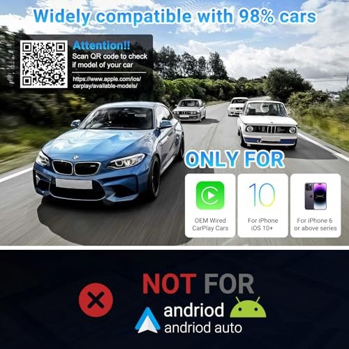 Apple CarPlay Wireless Adapter, Convert Wired CarPlay to carbon fiber color