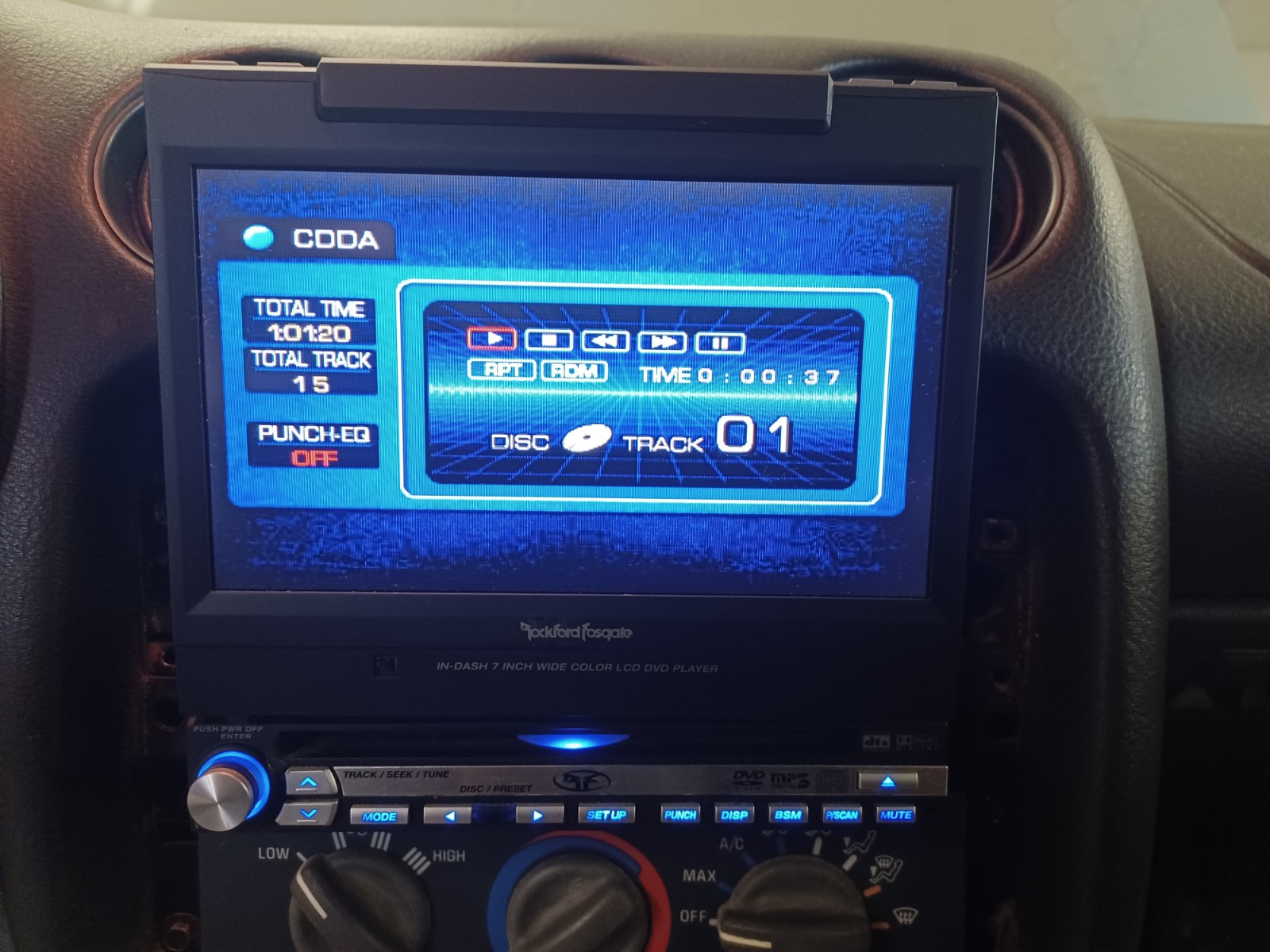 RARE OLD SCHOOL ROCKFORD FOSGATE RAVDVD2 7 INCH LCD CD/DVD PLAYER – READ DESCRIP
