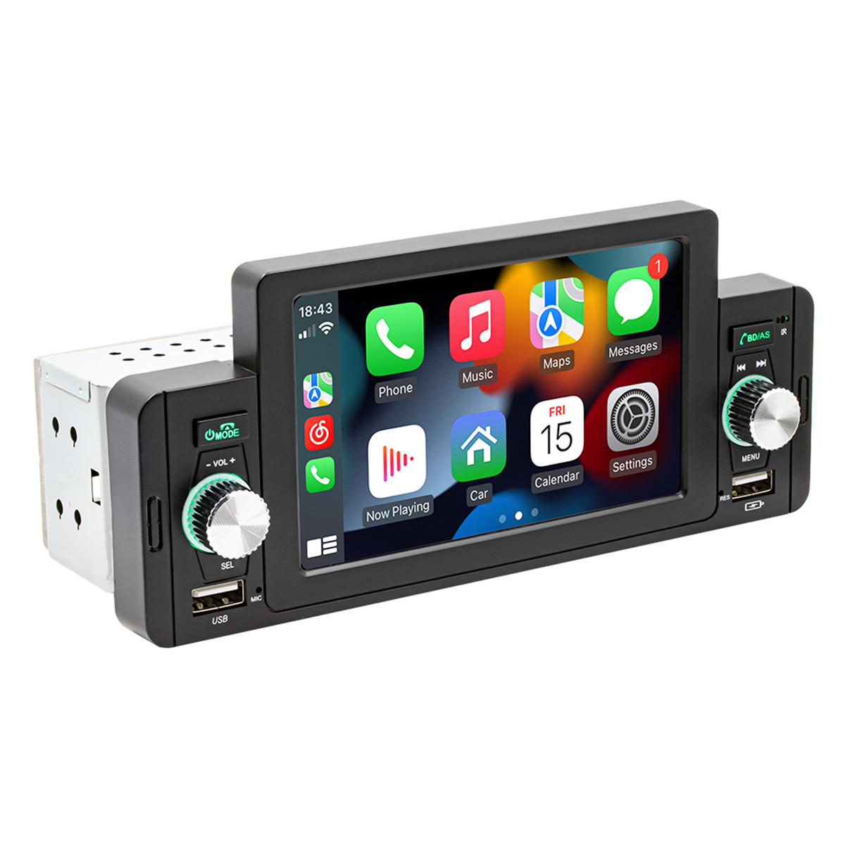 Car MP5 Player Single DIN Bluetooth FM USB Radio For Apple CarPlay Android Auto