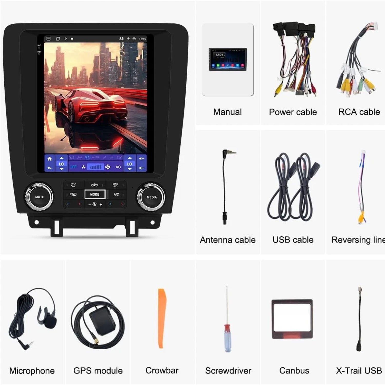Apple Carplay For Ford Mustang 2010-2014 Android 13 Car Radio Stereo GPS 4G+64G