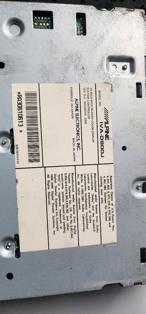 ALPINE IVA-D900J HDA-5460MS Car Multimedia HDD System Junk For Parts Japan Rare