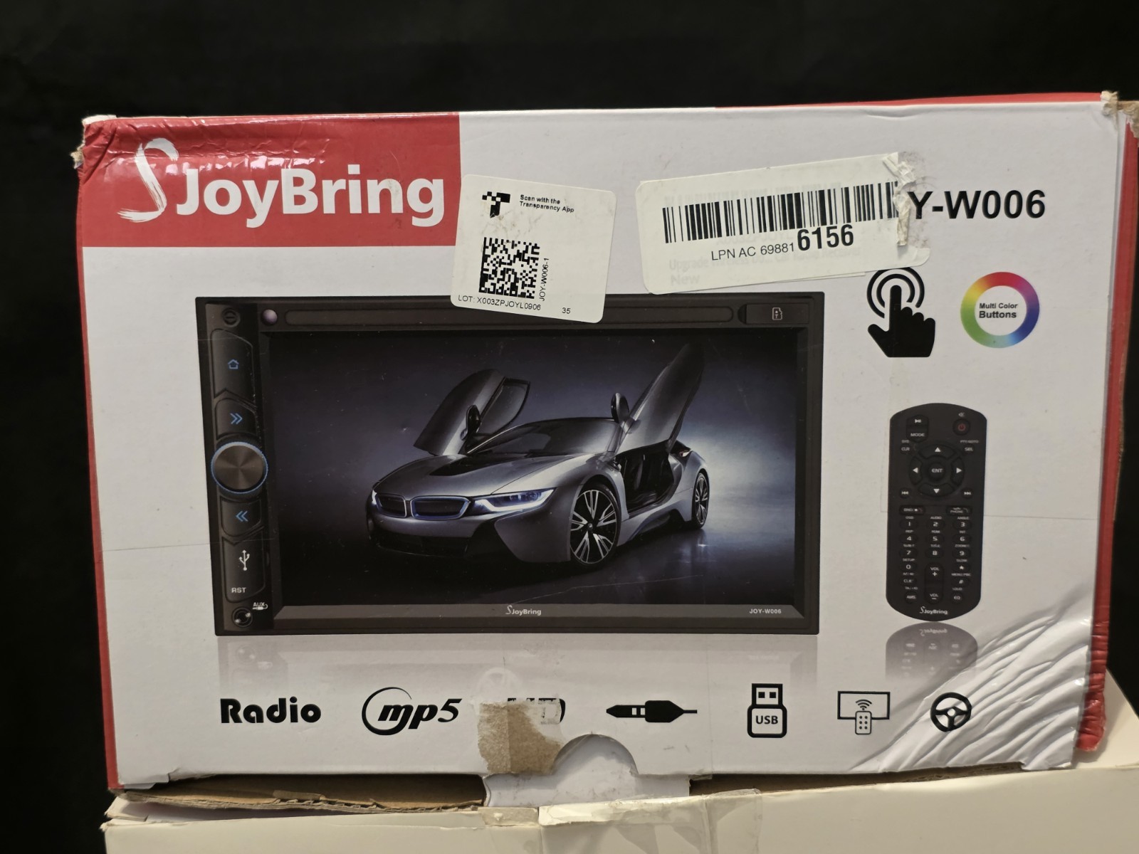JoyBring JOY-W006 7” Touchscreen Car Stereo-Double Din (Open Box)