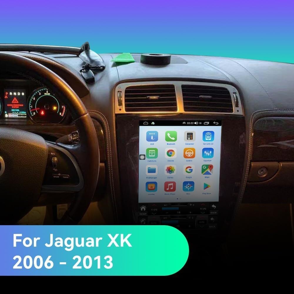 12.1” Large Screen CarPlay Car Radio GPS 6+128GB For Jaguar Xk Xkr-s 2006-2013