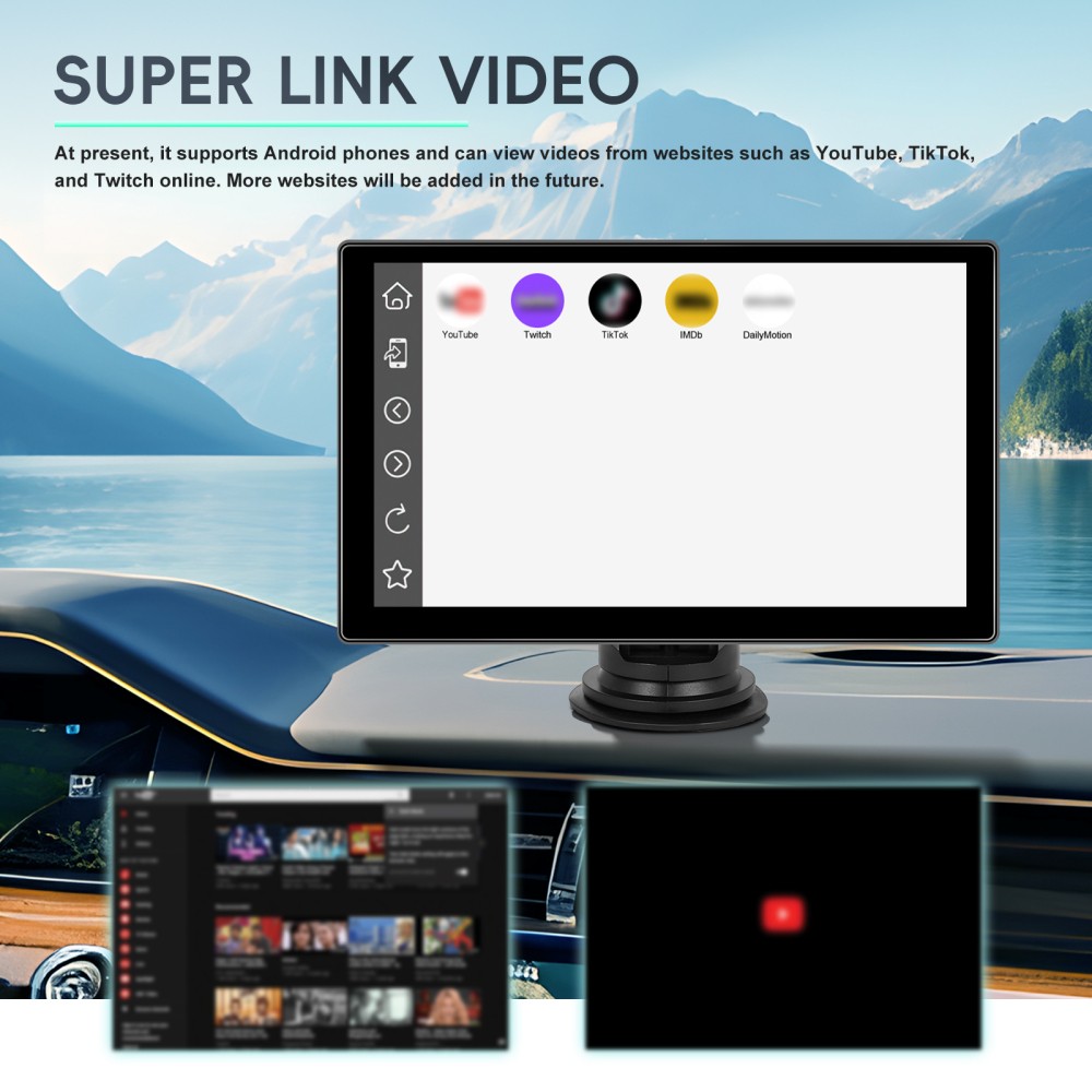 9″Portable Car Stereo Radio Wireless Apple Carplay/Android Auto Touch Screen GPS
