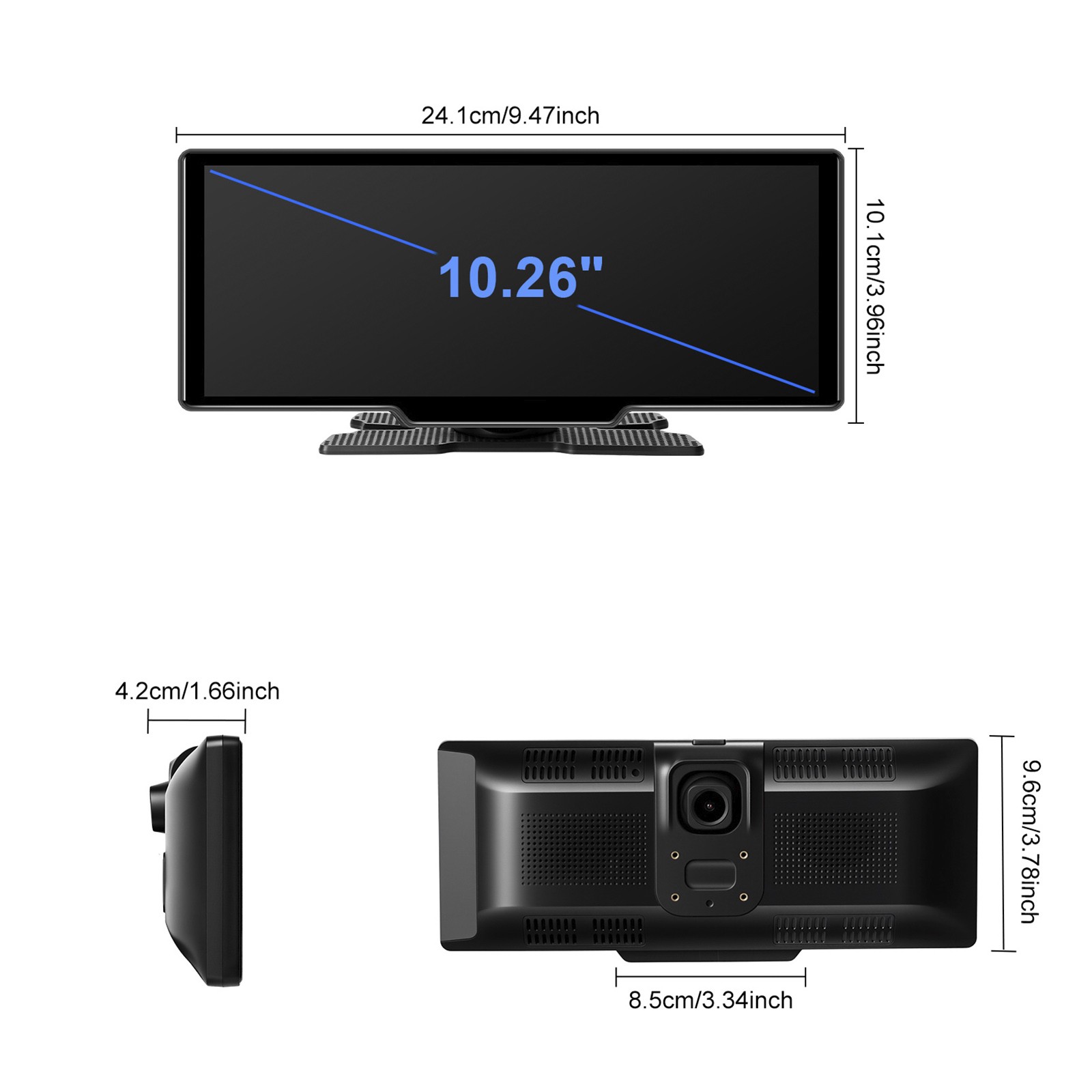 10.26″ Portable Bluetooth Car Navigation Wireless Carplay Car Radio AHD Camera