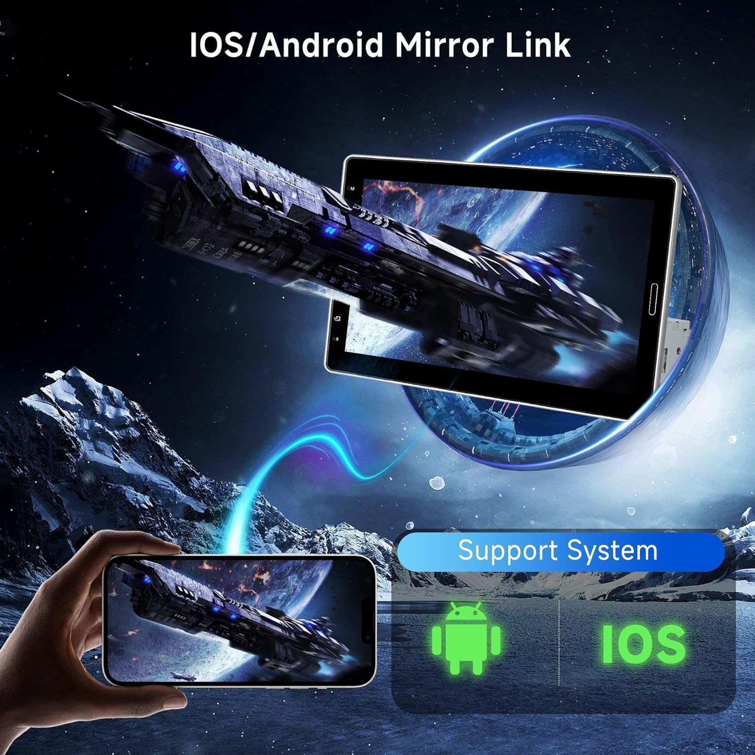 10.1 inch Single Din Car Stereo CarPlay Android Auto Mirror Link, Rimoody…