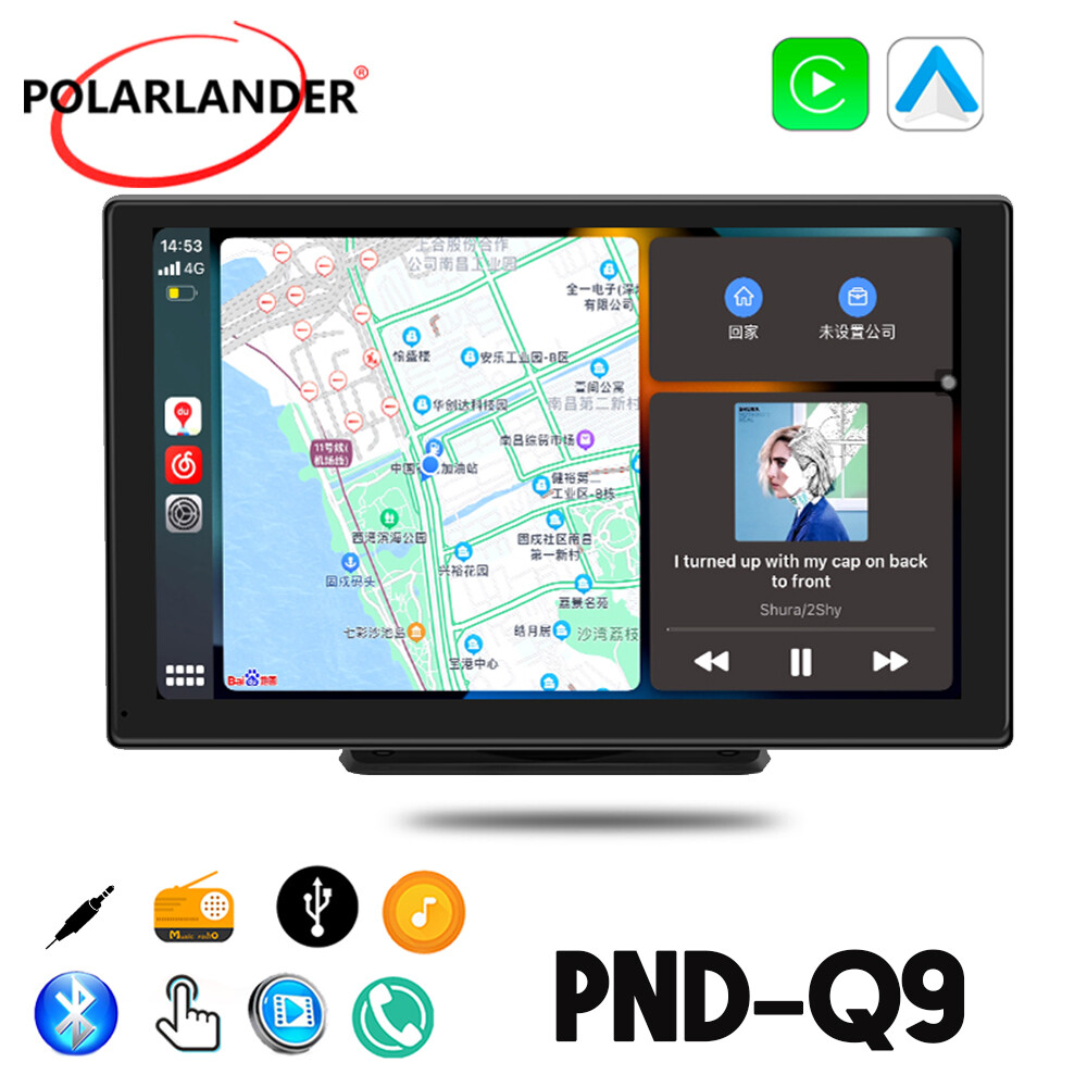 9” Car Stereo Monitor Wireless Android Auto Apple Carplay TF FM Bluetooth Radio