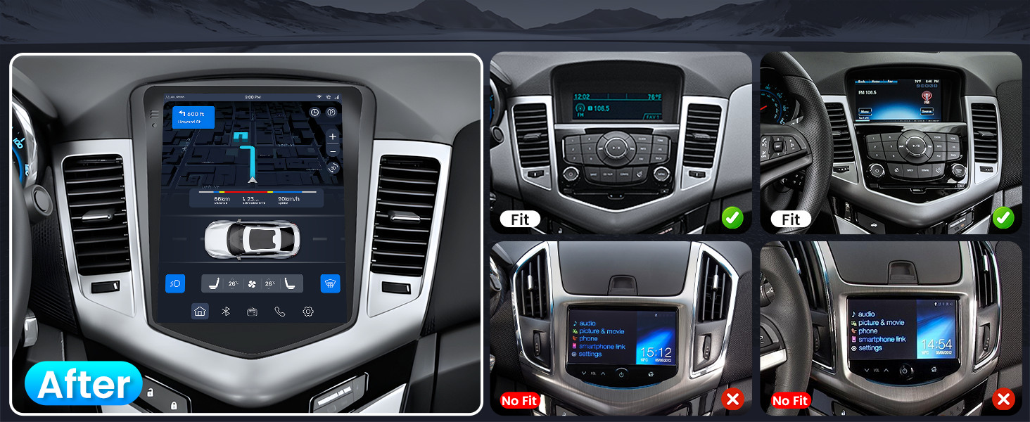 Apple Carplay Car Radio Stereo For Chevy Cruze 2011-2015 Android 15 8Core 4G+64G