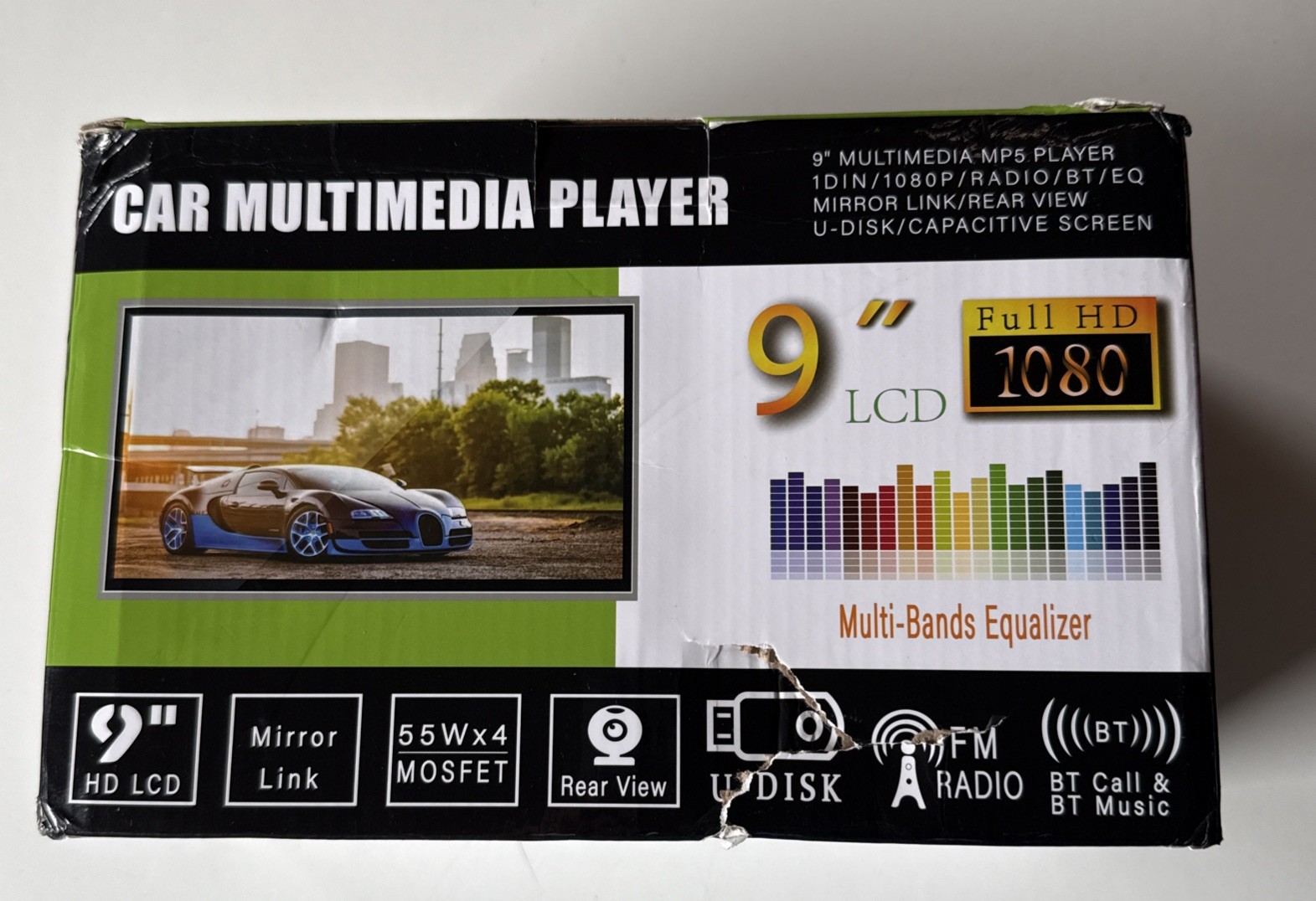 9″ HD Touch Screen Car Multimedia Player, Mountable Wired Wireless Backup Camera