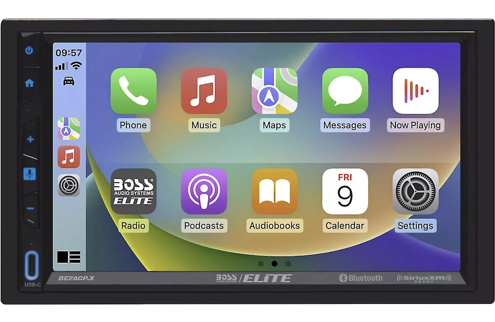 BOSS Double DIN 7″ Receiver Apple Carplay/Android Auto SiriusXM Camera BE7ACP.XC
