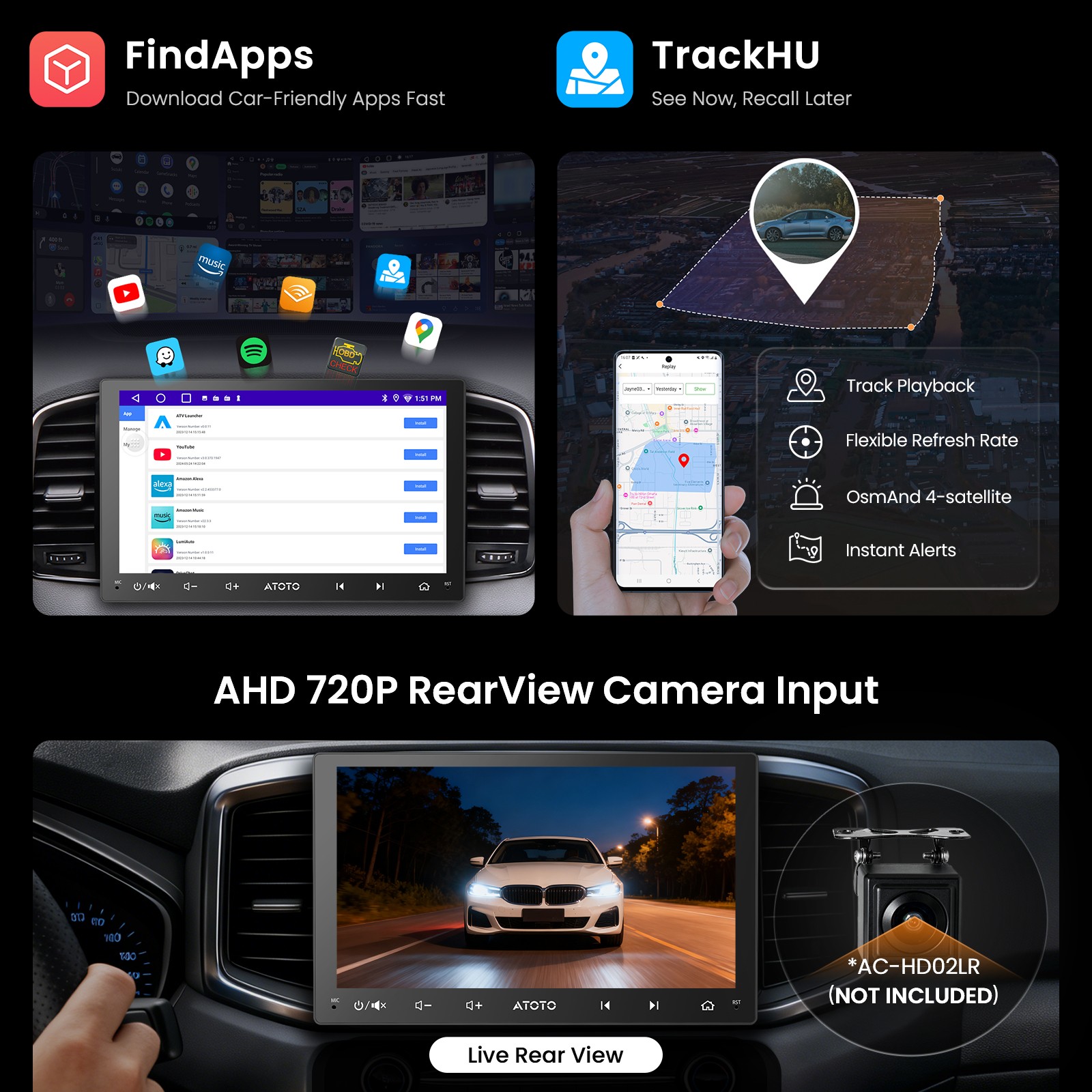 ATOTO Double DIN 9 Inch Wireless CarPlay Android Car Stereo Radio GPS Navigation
