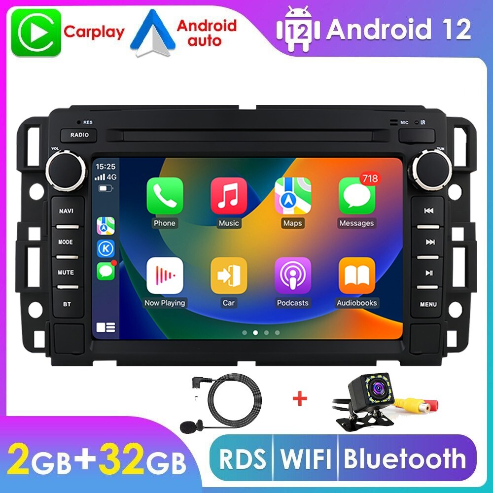 Car Radio Stereo Android 12.0 GPS For GMC Chevrolet Chevy Yukon Sierra Acadia k-