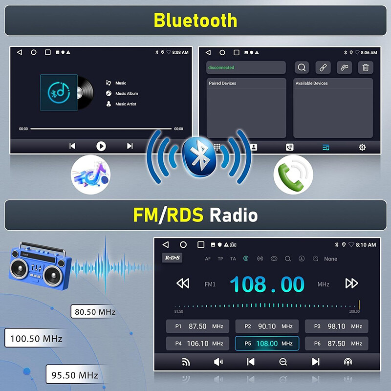 For Toyota Sienna 2004-2010 Radio Car Stereo Apple Carplay Android 12 GPS Navi