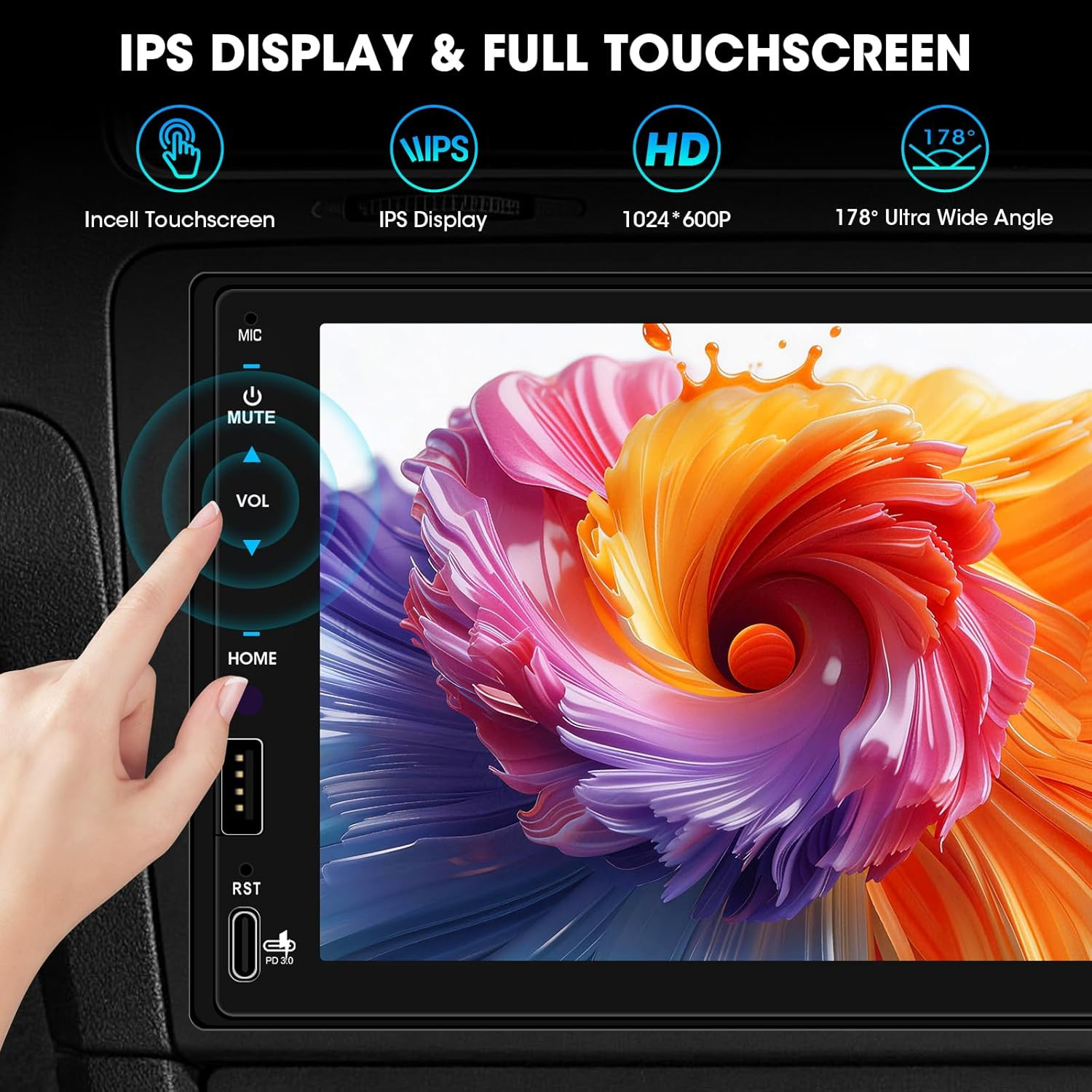 Double Din Carplay Stereo Receiver: 7 Inch Wireless Android Auto Car Radio – Inc