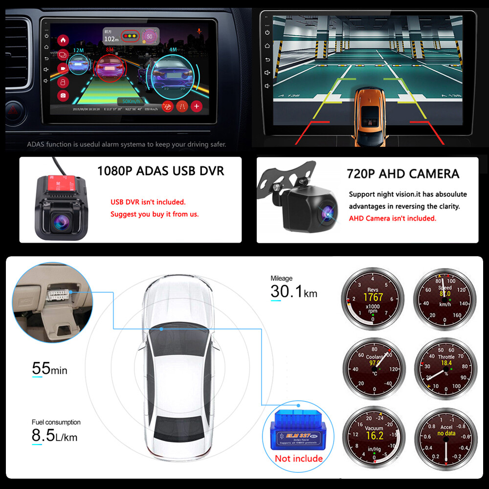 Car Stereo Radio Android 12.0 Apple Carplay GPS For Ford Focus 2005-2009