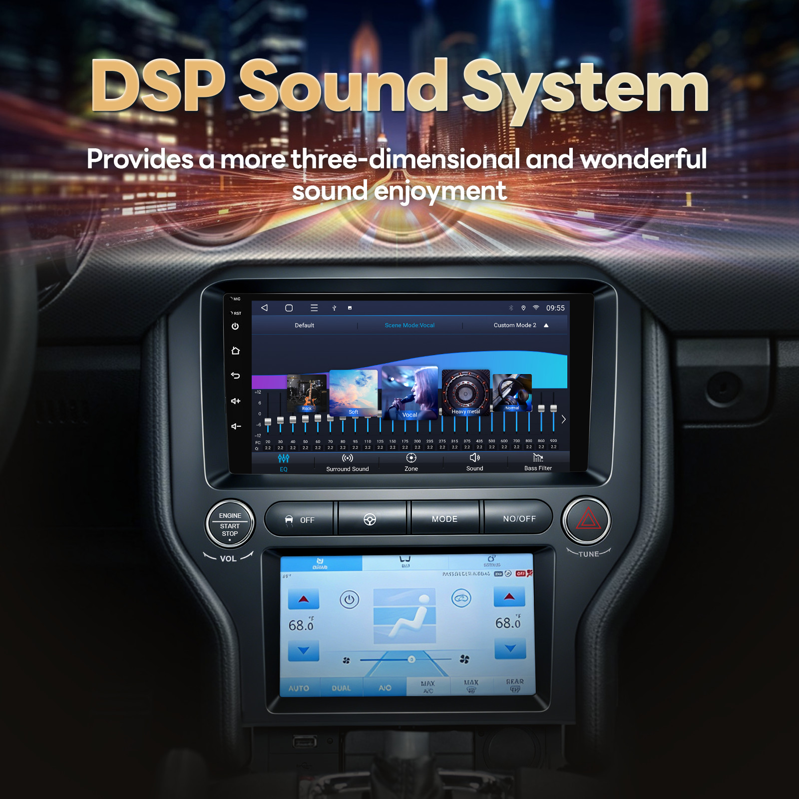 4+64G Car Stereo touch Radio GPS WIFI For Ford Mustang 2015-2021 CarPlay Android