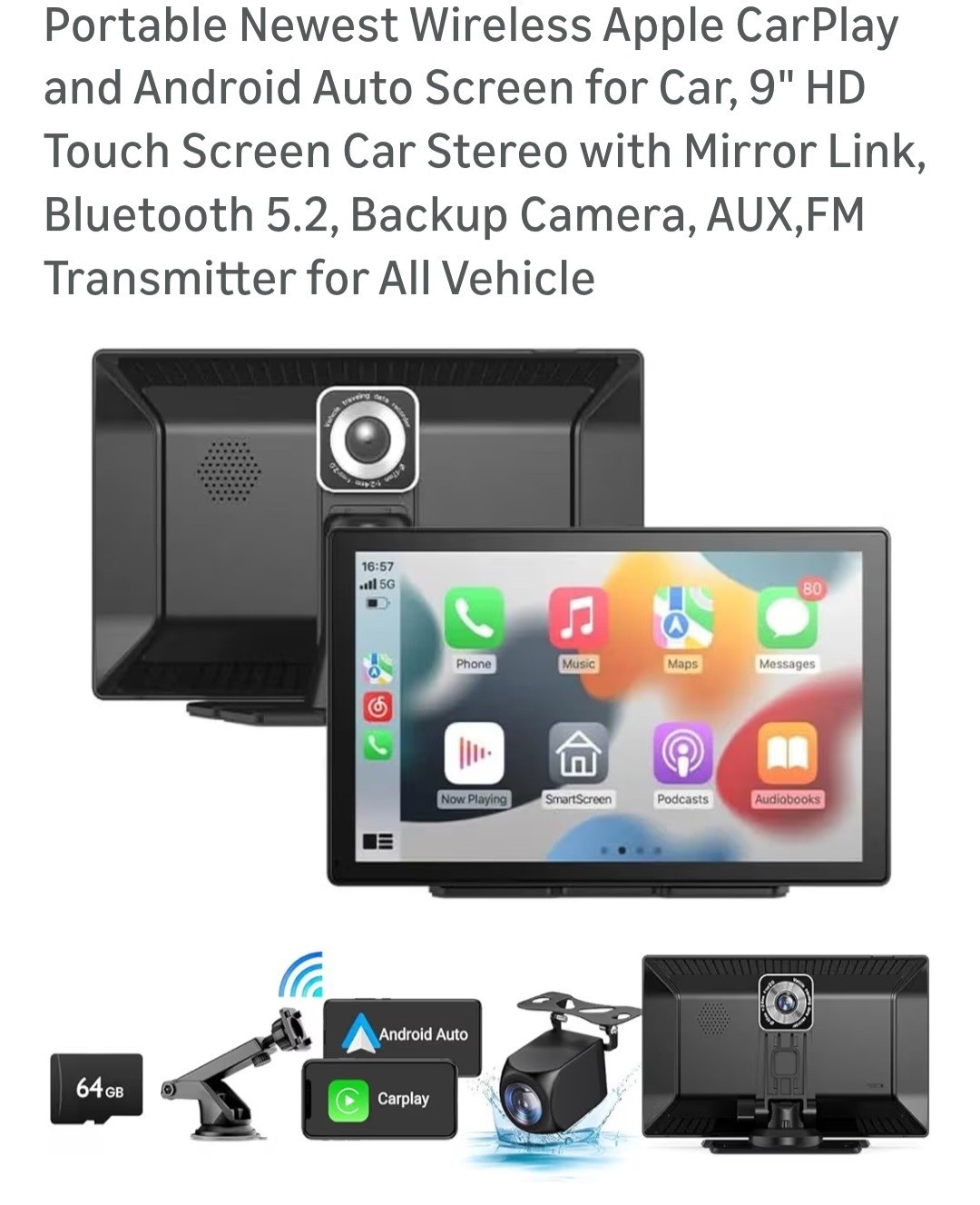 On Board Smart PND Digital Media Receiver With Front And Back Cam