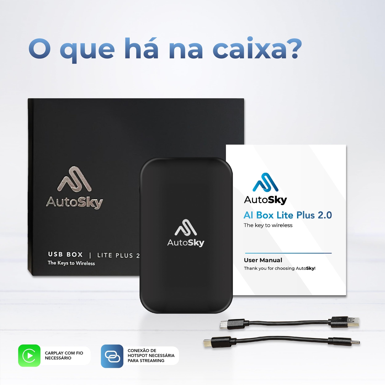 Wireless Car Play and Android Auto AI Box Lite for Factory Wired Car Play Cars