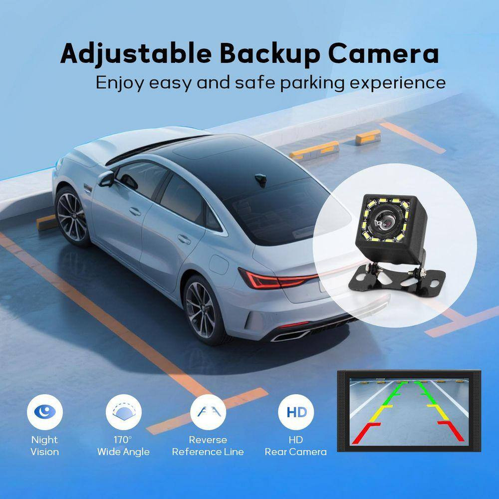 7 in HD Touch Car Stereo, with Carplay, Android Auto, FM Radio, Backup Camera, M
