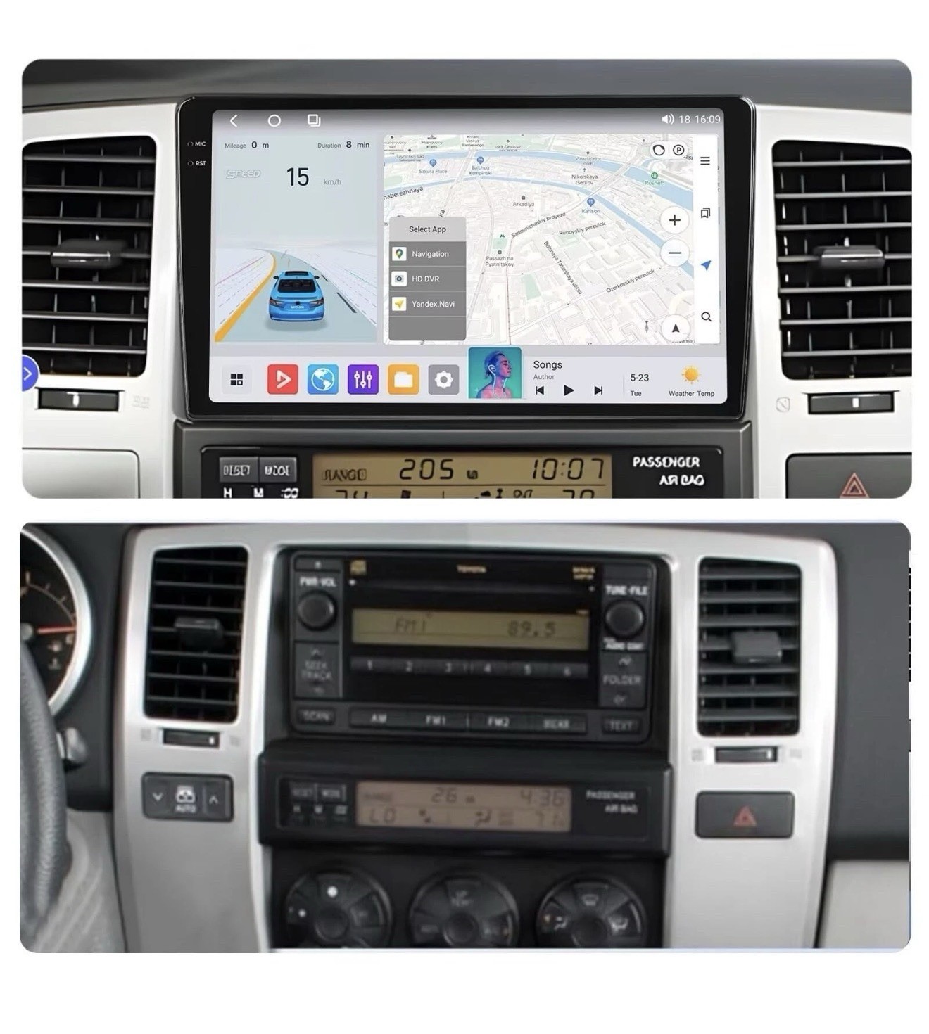 for Toyota 4Runner Radio Upgrade 2003-2009 CarPlay/Android Auto/FM,8 core 4+64G